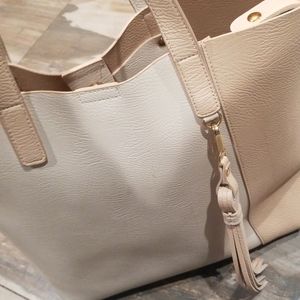 Tote bag beige and tan